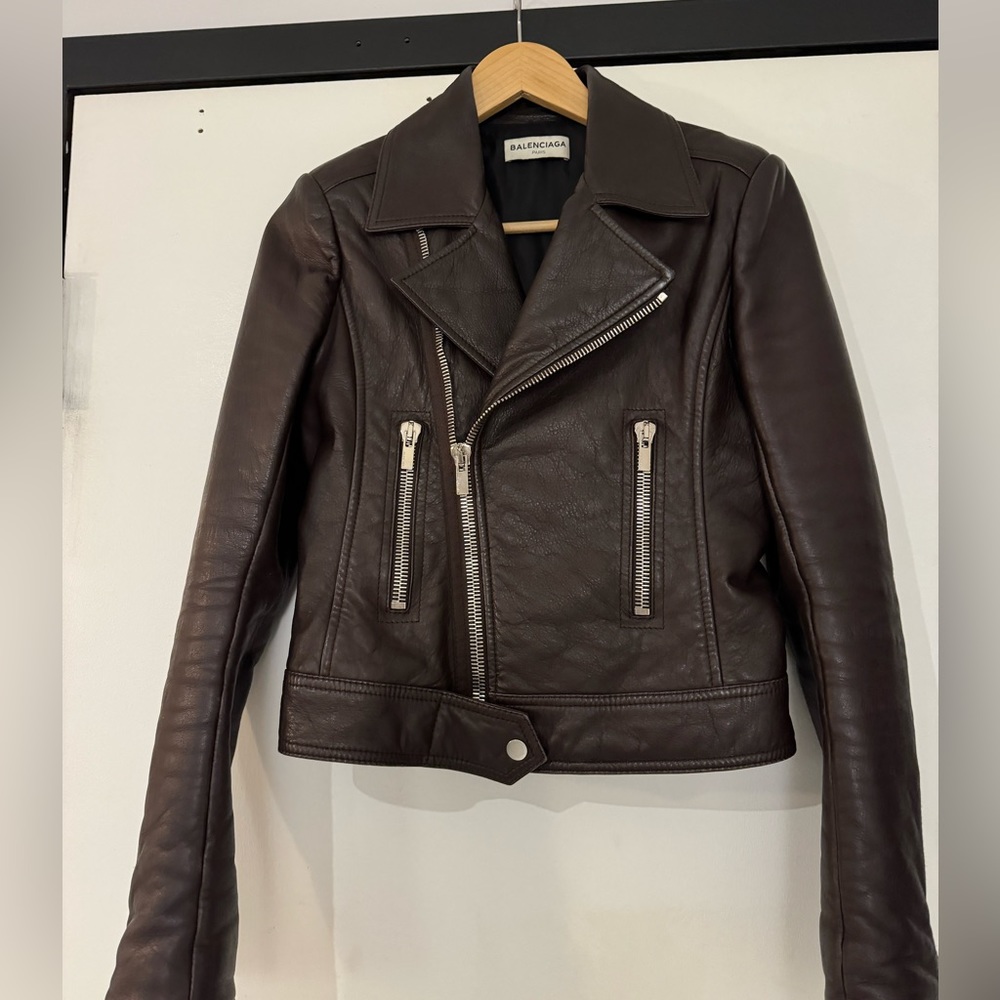 Balenciaga Authentic Lamb Leather Biker Jacket Size 38 - Excellent Condition